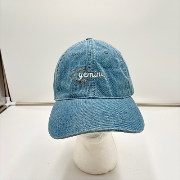 American Eagle Gemini Zodiac Astrology Blue Denim Chambray Hat Baseball Cap NWT - Picture 1 of 6